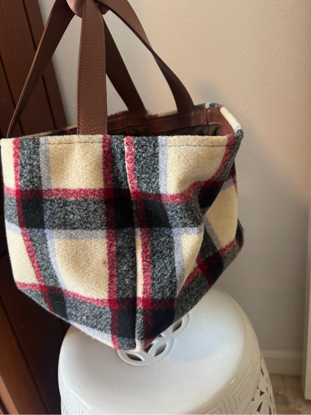 Sundance “Maple Glen” Plaid Wool Tote - Picture 4 of 5
